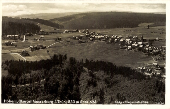 Postcard Masserberg in Thuringia, aerial photograph
