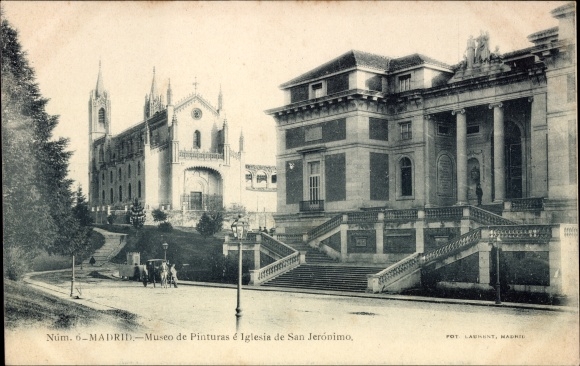 Postcard Madrid Spanien, Museum of Paintings and Church of San Jeronimo