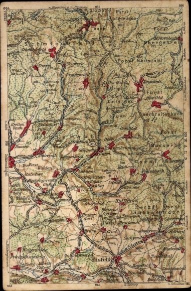 Maps PC Eisfeld in Thuringia, Herzogl. Forst, Burden, Brunn