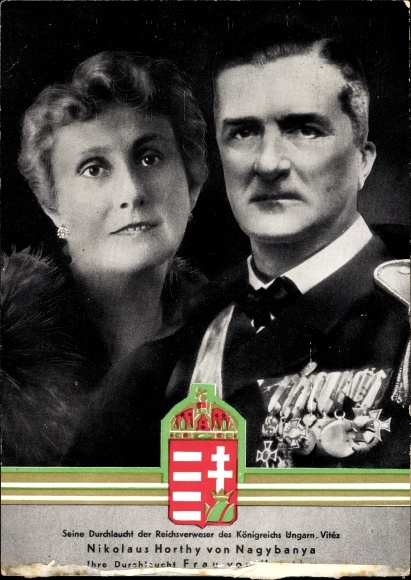 Ak Reichsverweser des Königreichs Ungarn Nikolaus Horthy von Nagybanya, Ehefrau
