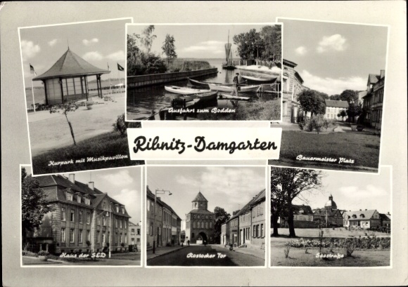 Ak Ribnitz Damgarten, kuurpark, muziekpaviljoen, Seestrasse, SED House, Rostock Gate