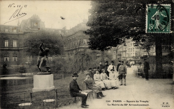 Ak Paris III, Square du Temple, stadhuis
