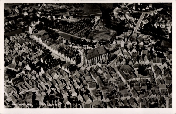 Postcard Dinkelsbühl in Middle Franconia, aerial photograph