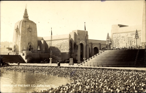 Photo Postcard New York, Golden Gate International Exposition 1939, Temples of the East