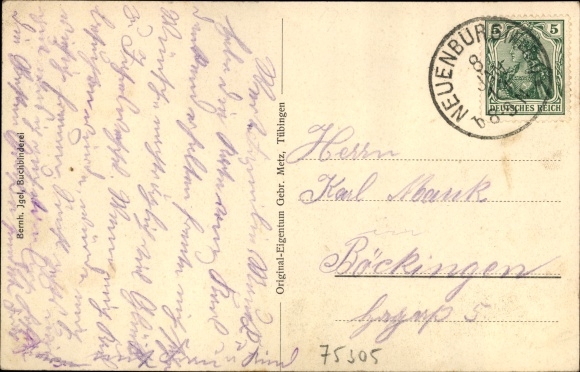 Postcard Neuenbürg Enzkreis Baden Württemberg, main street