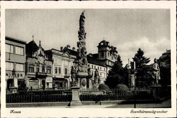 KP Košice Kassa Koschau Słowacja, Szentháromság-szobor, budynki, rynek