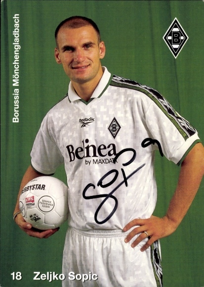 Autogrammkarte Fußballer Zeljko Sopic, Borussia Mönchengladbach, Autogramm
