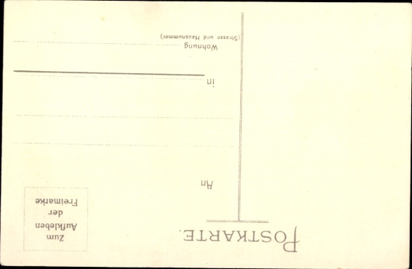 Chromo-Litho German Fleet Association, German warship, salute, flags, Imperial Navy