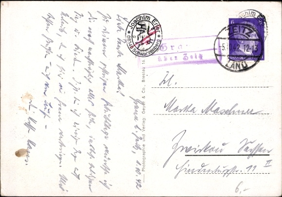 Postcard Wrocław Breslau Schlesien, Opernhaus and Schweidnitzer Straße, tram