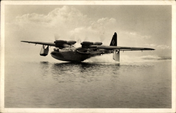Postcard German Air Force, maritime reconnaissance aircraft flying boat Dornier Do 26