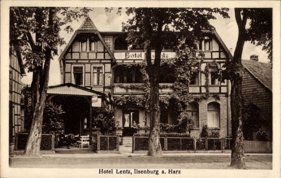 Ilsenburg in the Harz Mountains, Hotel Lentz, architecture, trees, quiet surroundings