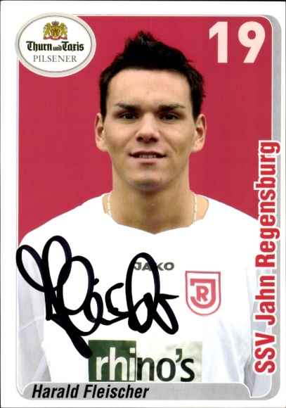 Autograph card footballer Harald Fleischer, SSV Jahn Regensburg, autograph