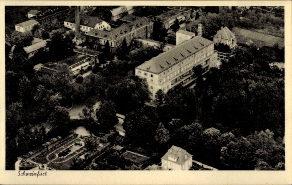 Postcard Schweinfurt in Lower Franconia Bavaria, aerial photograph