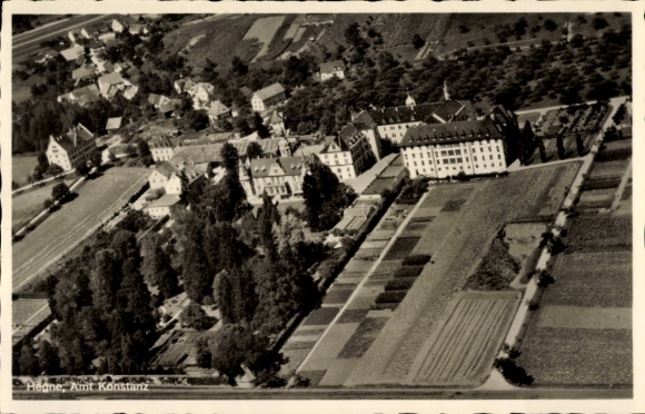 Ak Hegne Allensbach am Bodensee, Fliegeraufnahme, Provinzhaus der Kreuzschwestern