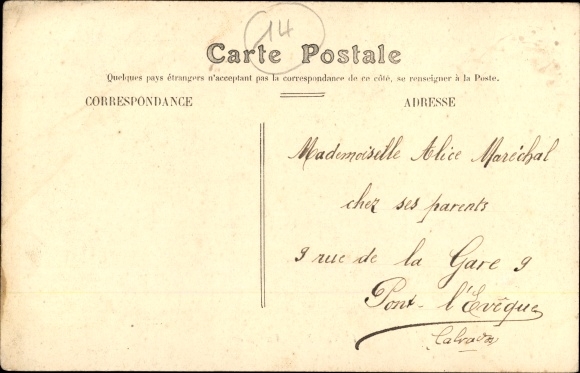 Postcard Lisieux Calvados, Bahnhof