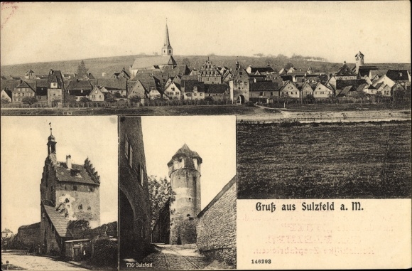 PC Sulzfeld am Main in Lower Franconia, tower, gate, total view of the site