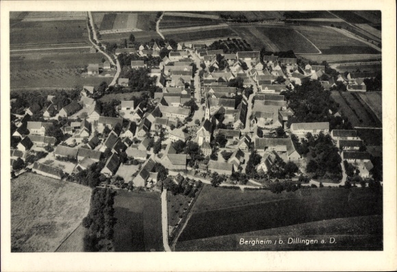 Postcard Bergheim an der Donau Upper Bavaria, aerial photograph