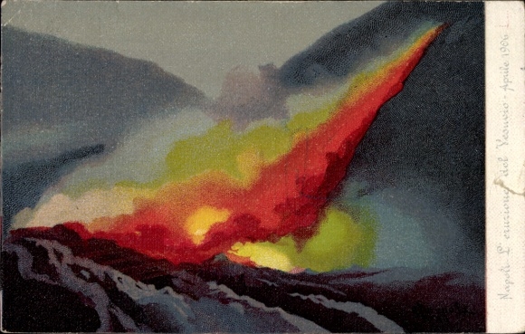 PC Napoli Naples Campania, Vesuvius, volcanic eruption 1906