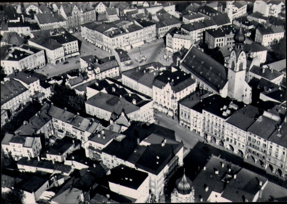 Postcard Rosenheim Upper Bavaria, aerial photograph