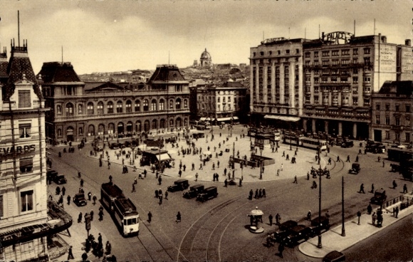 Postcard Brussels Brussels, Gare du Nord, Place Rogier