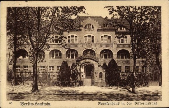 Postcard Berlin Steglitz Lankwitz, Hospital, Viktoriastraße
