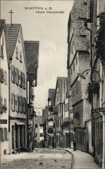 Postcard Wimpfen am Berg Bad Wimpfen am Neckar, Obere Hauptstraße, architecture, quiet alley