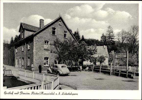 Postcard Hunswinkel Meinerzhagen in the Märkischer Kreis, Gasthof Pension Köster