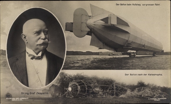 PC Ferdinand Graf von Zeppelin, balloon rising, after the catastrophe, LZ 4