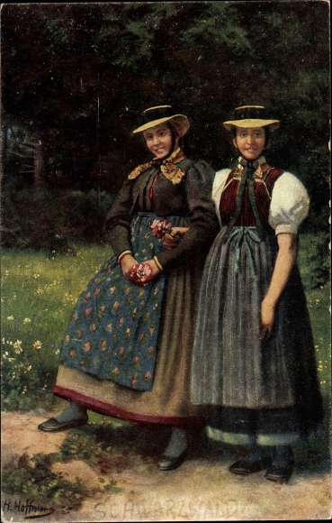 Künstler Ak Hoffmann H., Mädchen aus dem Prechttal, Trachten Schwarzwald