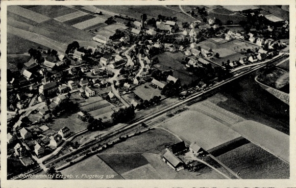 Postcard Dorfchemnitz Zwönitz in the Ore Mountains, aerial photograph