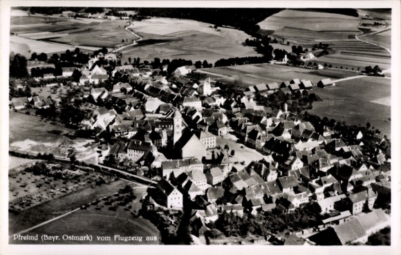 Postcard Pfreimd in the Upper Palatinate, aerial photograph