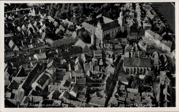 Postcard Kitzingen in Mainfranken Bavaria, aerial photograph