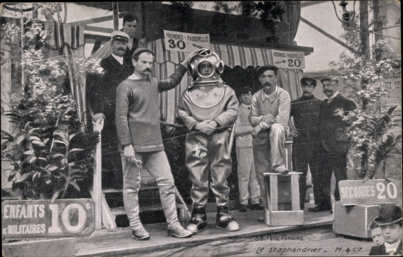 Postcard Fere Foraine, Le Scaphandrier, Divers, Fair, Attraction