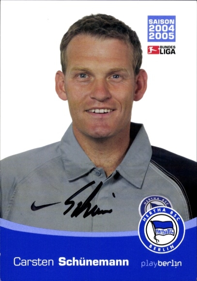 Autogrammkarte Konditionstrainer Carsten Schünemann, Hertha BSC, Autogramm