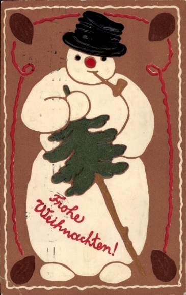 PC Merry Christmas, snowman with pipe
