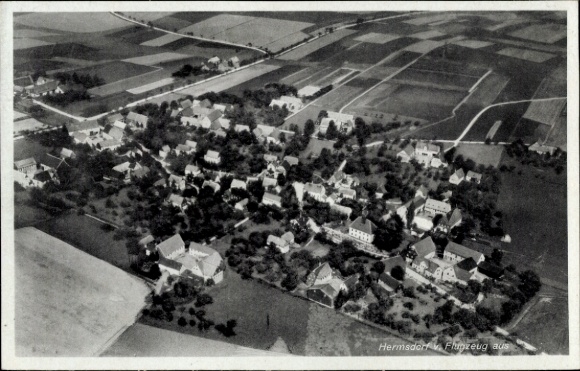 Postcard Hermsdorf in Thuringia, general view, aerial photograph