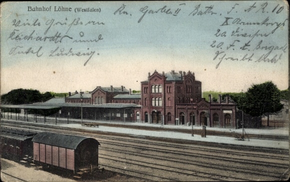 Ak Löhne in Westfalen, Bahnhof, Gleisansicht