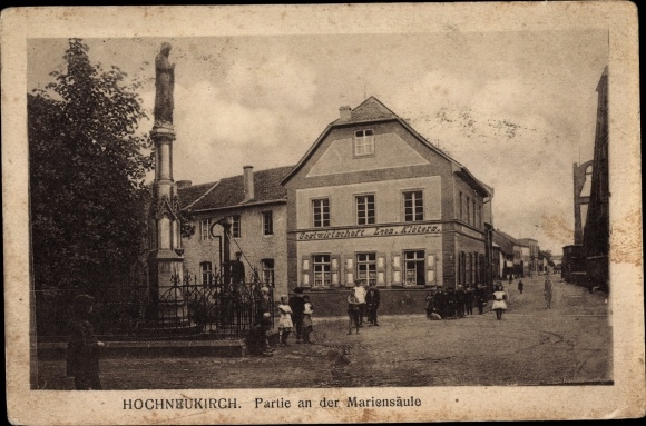 Postcard Hochneukirch Jüchen North Rhine-Westphalia, lot at the Marian column, inn