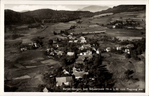 Postcard Gresgen Zell im Wiesental district of Lörrach Baden Württemberg, aerial photograph
