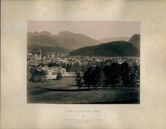 Photo around 1880, Bad Ischl in Upper Austria, view from the Imperial Park, Imperial Villa
