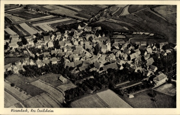 Postcard Wiesenbach Blaufelden in Württemberg, aerial photograph