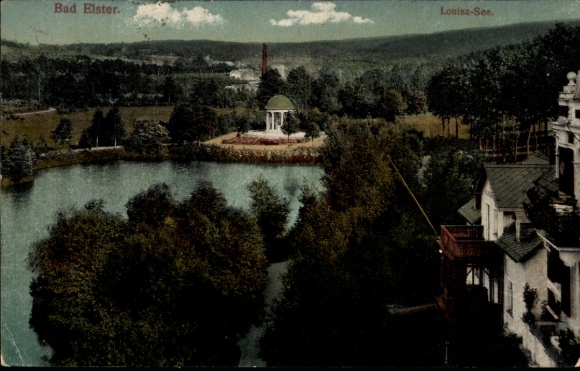 Postcard Bad Elster im Vogtland, Louisa-See