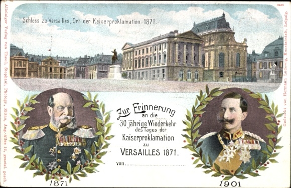 KP Wersal Yvelines, zamek, miejsce proklamacji cesarskiej w 1871 r., cesarz Wilhelm I.