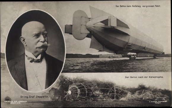 PC Ferdinand Graf von Zeppelin, balloon rising, after the catastrophe, LZ 4