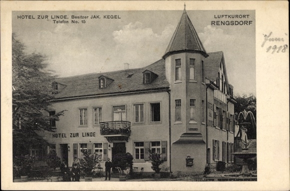 Postcard Rengsdorf in Rhineland-Palatinate, Hotel zur Linde, Bes. Jak. cone