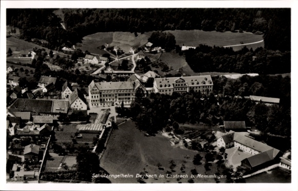 Ak Memmingen in Schwaben, Schutzengelheim Deybach, Luftaufnahme, Landschaft, Gebäude