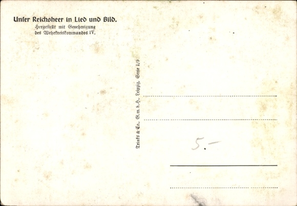 Artist Postcard Küchler, Hanns, Our Imperial Army in Song and Image, I Stand in Dark Midnight