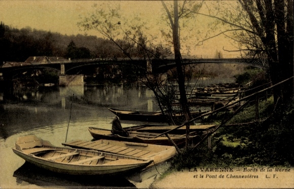 Ak La Varenne Saint-Maur-des-Fossés Val de Marne, Bahnhof Chennevières La Varenne, Ansicht der Ma