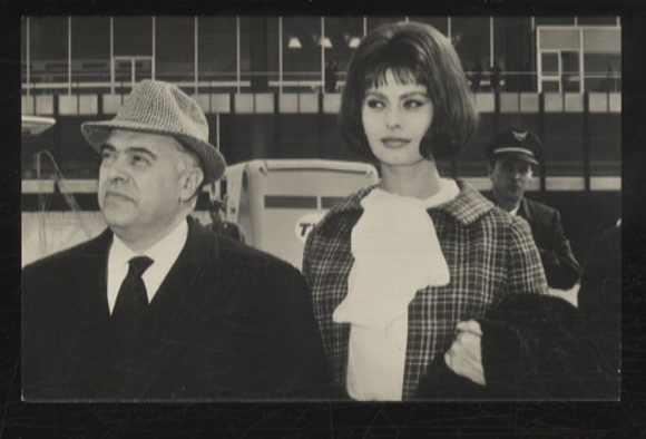 Photograph of Sophia Loren with Italian film producer Carlo Ponti, 1965