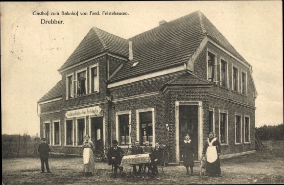Ak Drebber Nedersaksen, Gasthof zum Bahnhof